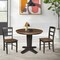 International Concepts 36 in. Solid Wood Round Top Dining Table with 2 Chairs in Hickory/Washed Coal K45-36RT-23B-C2-2 - alternate 3